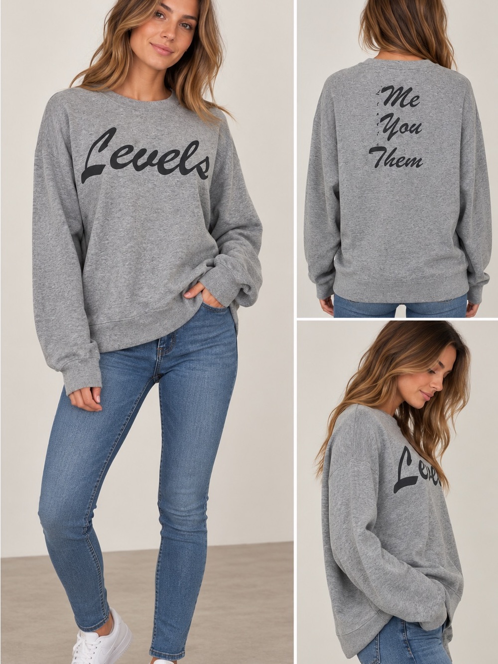 Levels Sweater size M Gray good condition